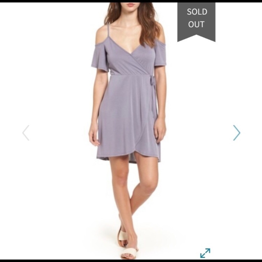 Blue Granite Off the Shoulder Dress